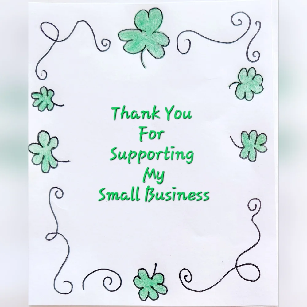 Original Art Work by Seller Clover  Boarder 50pk Business Thank You Cards